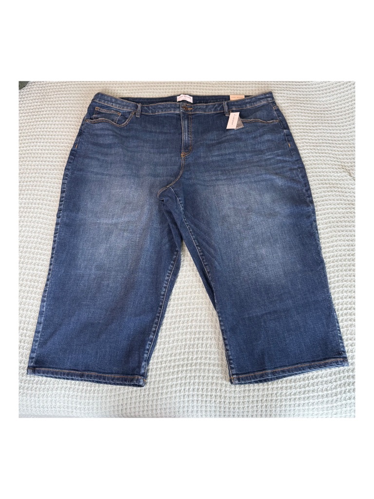 Nwt Lane Bryant Straight Crop Jeans Womens 28 Blue Denim Pants Stretch New
